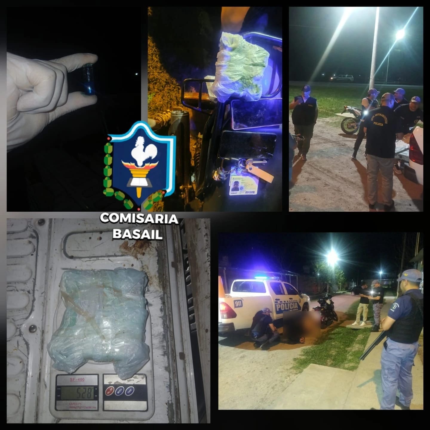 DOS JOVENES DETENIDOS CON MÁS DE MEDIO KILO DE COCAÍNA SOBRE RUTA 11